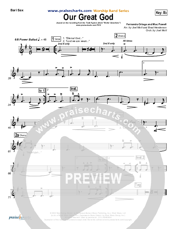 Our Great God Bari Sax (Todd Agnew)