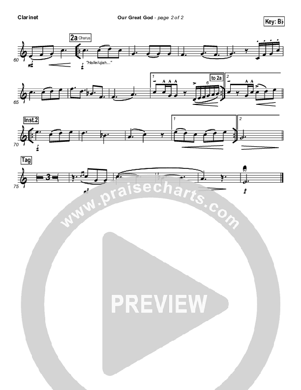 Our Great God Clarinet (Todd Agnew)