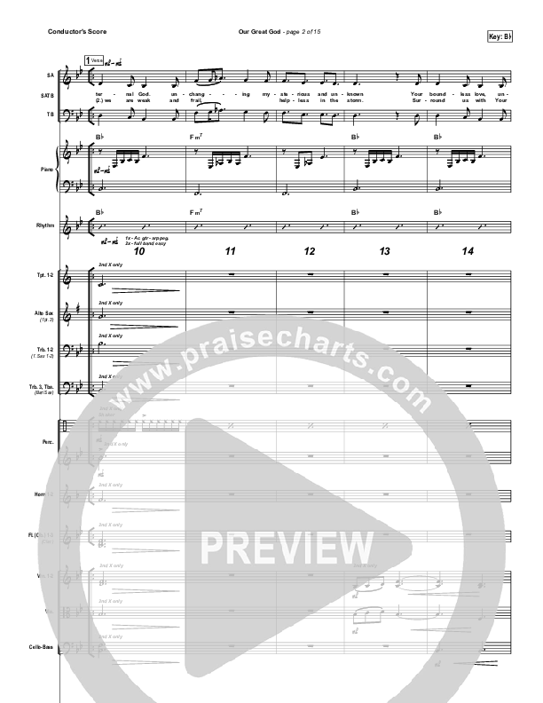 Our Great God Conductor's Score (Todd Agnew)