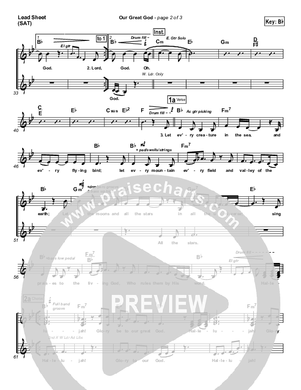 Our Great God Lead Sheet (Todd Agnew)