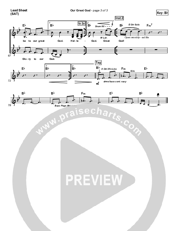 Our Great God Lead Sheet (Todd Agnew)