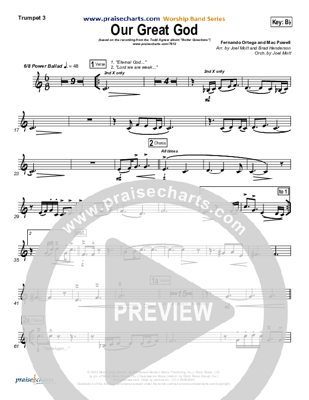 Our Great God Trumpet 3 (Todd Agnew)