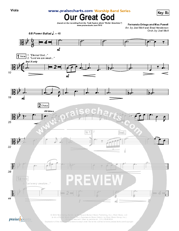 Our Great God Viola (Todd Agnew)