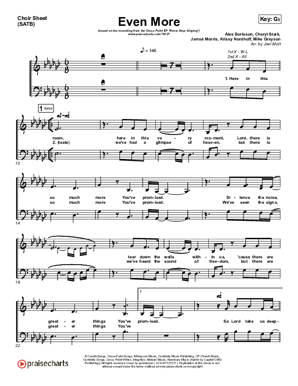 Even More Choir Vocals (SATB) (Cross Point Music / Cheryl Stark)