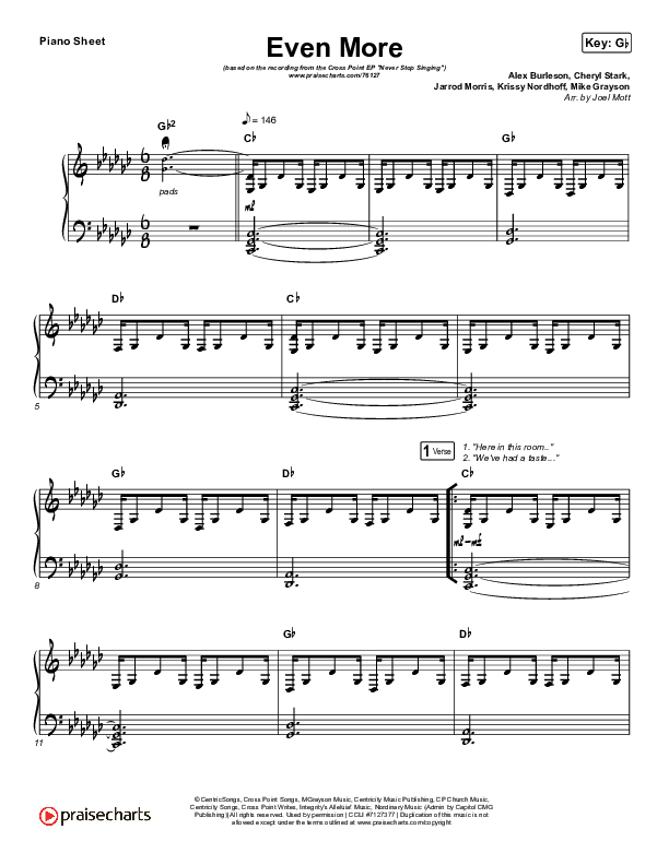 Even More Piano Sheet (Cross Point Music / Cheryl Stark)