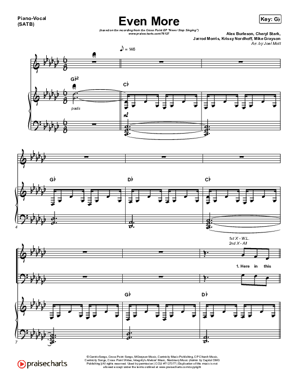 Even More Piano/Vocal (SATB) (Cross Point Music / Cheryl Stark)