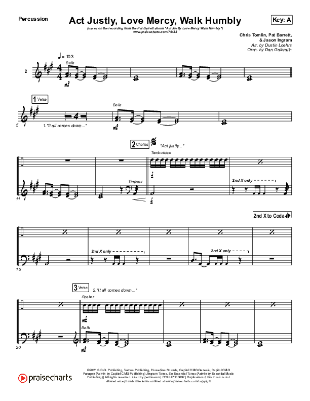 Act Justly Love Mercy Walk Humbly Percussion (Pat Barrett)