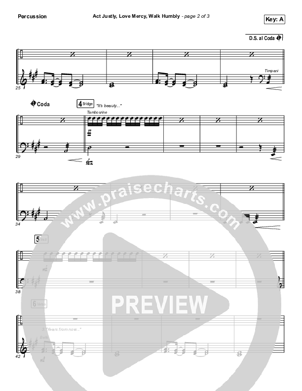 Act Justly Love Mercy Walk Humbly Percussion (Pat Barrett)