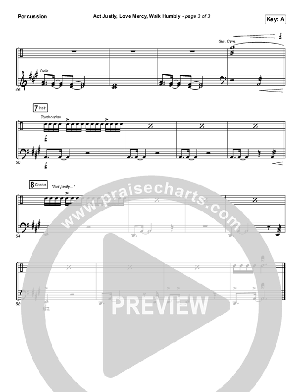 Act Justly Love Mercy Walk Humbly Percussion (Pat Barrett)