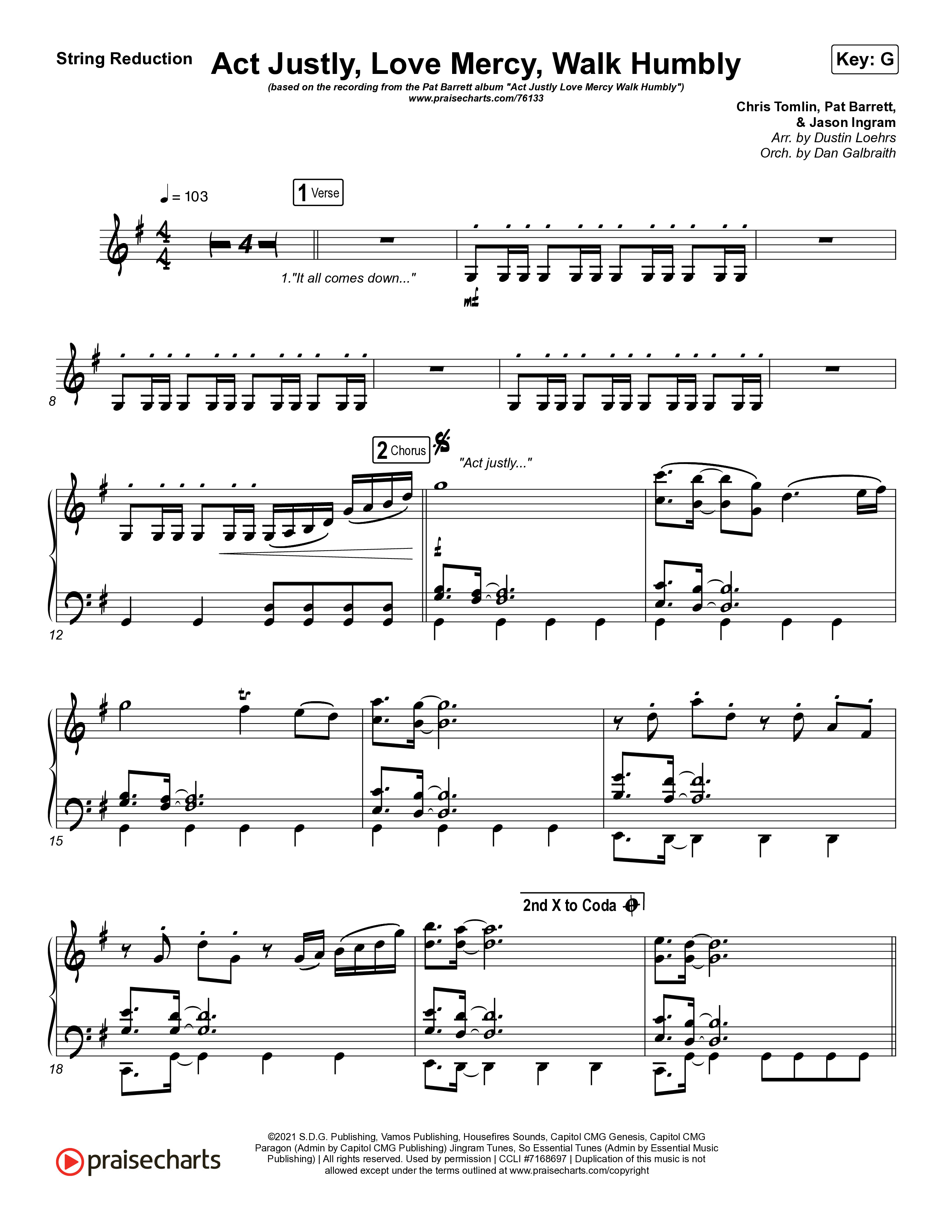 Act Justly Love Mercy Walk Humbly String Reduction (Pat Barrett)