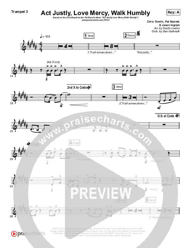 Act Justly Love Mercy Walk Humbly Trumpet 3 (Pat Barrett)