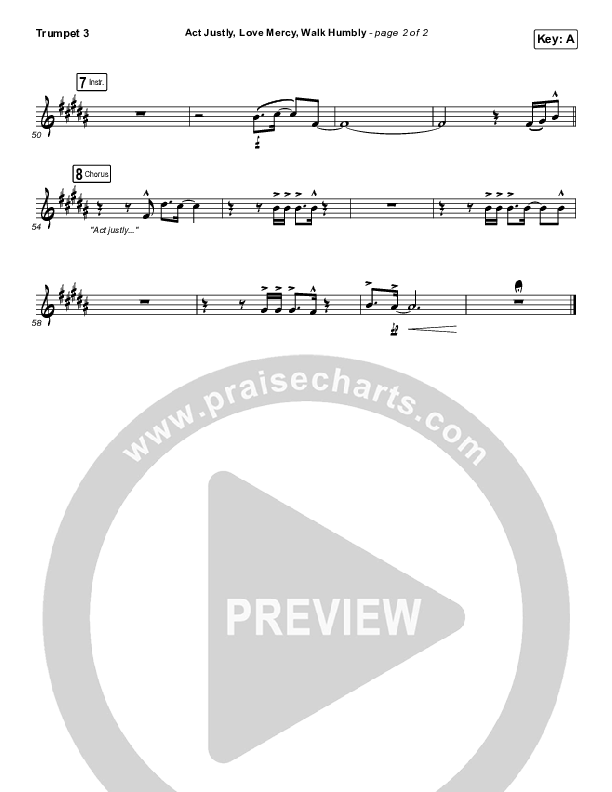 Act Justly Love Mercy Walk Humbly Trumpet 3 (Pat Barrett)