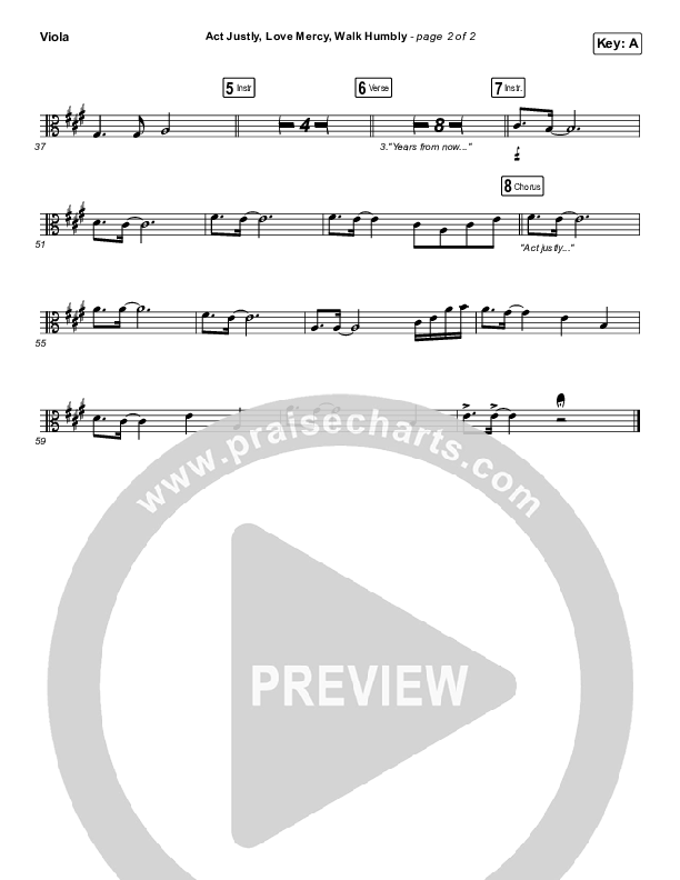 Act Justly Love Mercy Walk Humbly Viola (Pat Barrett)