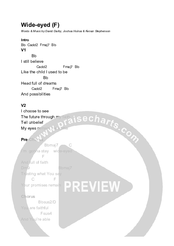 Wide Eyed Chord Chart (Equippers Revolution)