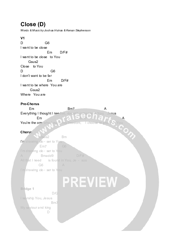 Close Chord Chart (Equippers Revolution)