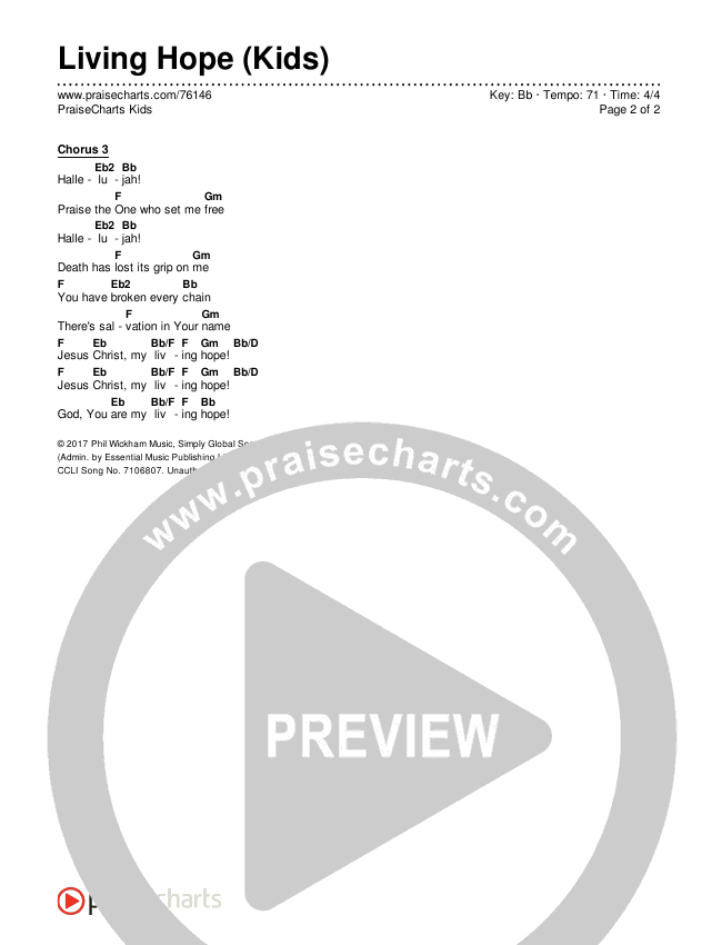 Living Hope (Kids) Chords & Lyrics (PraiseCharts Kids / Arr. Luke Gambill)