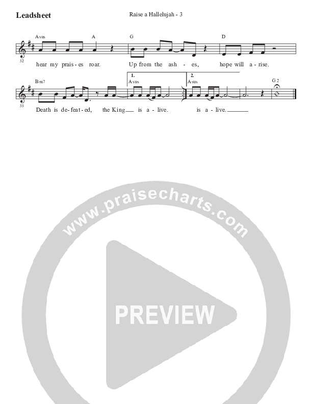 Raise A Hallelujah (Kids) Lead Sheet (Melody) (PraiseCharts Kids / Arr. Luke Gambill)