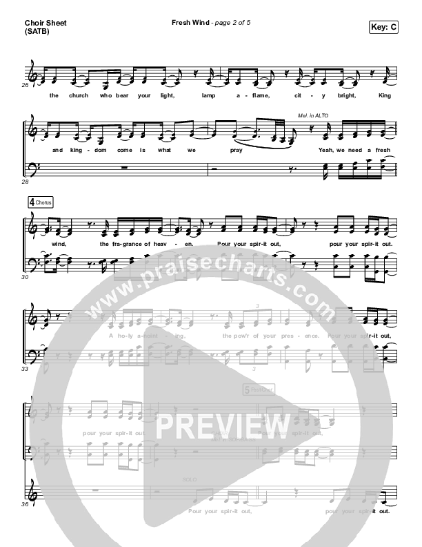 Fresh Wind Choir Vocals (SATB) (Hillsong Worship)