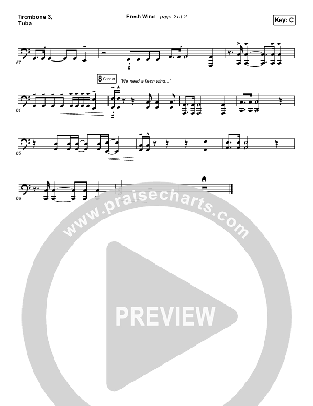 Fresh Wind Trombone 3/Tuba (Hillsong Worship)