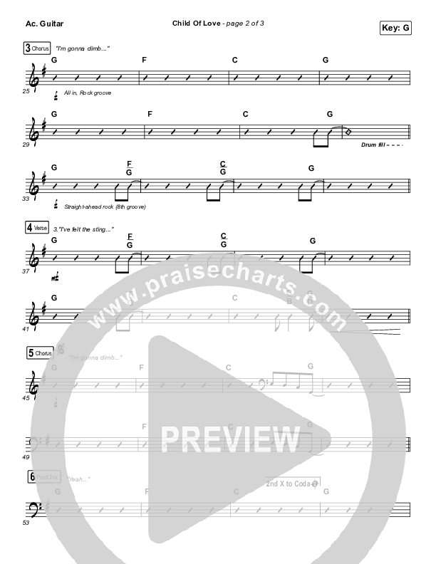 Child Of Love Acoustic Guitar (We The Kingdom / Bear Rinehart)