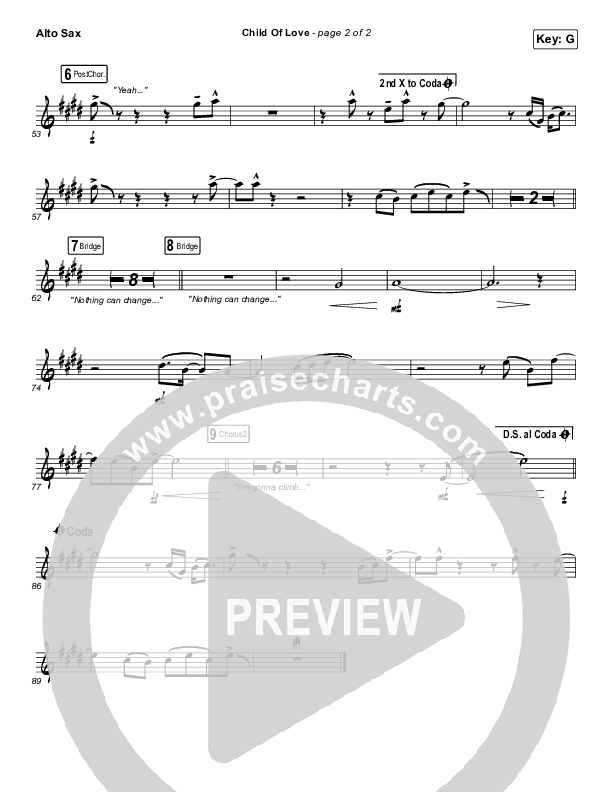 Child Of Love Alto Sax (We The Kingdom / Bear Rinehart)