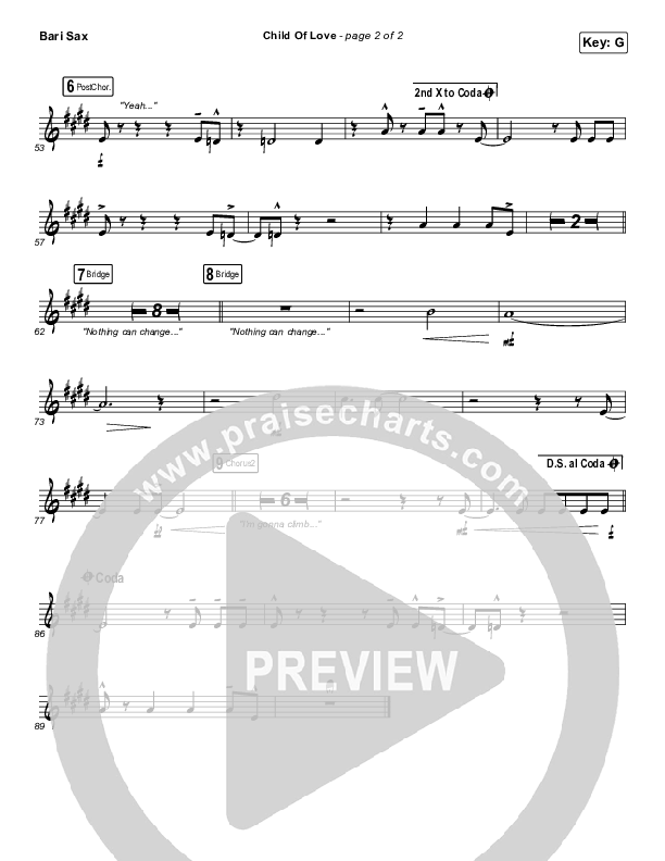 Child Of Love Bari Sax (We The Kingdom / Bear Rinehart)