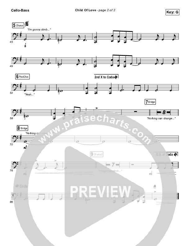 Child Of Love Cello/Bass (We The Kingdom / Bear Rinehart)