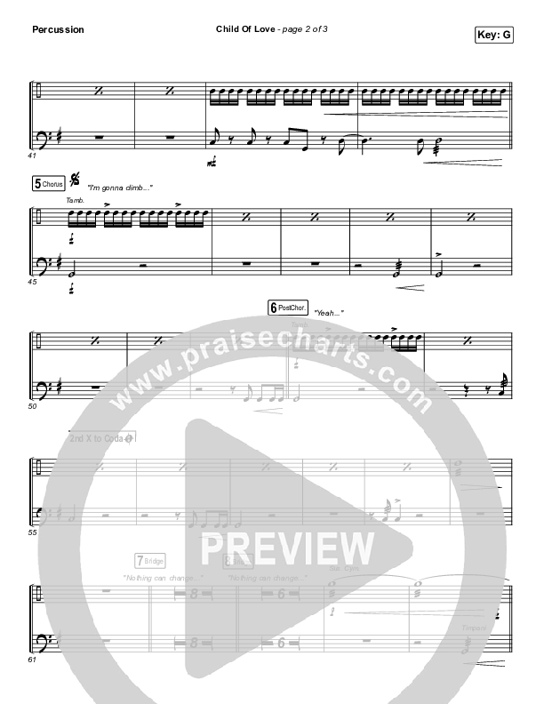 Child Of Love Percussion (We The Kingdom / Bear Rinehart)