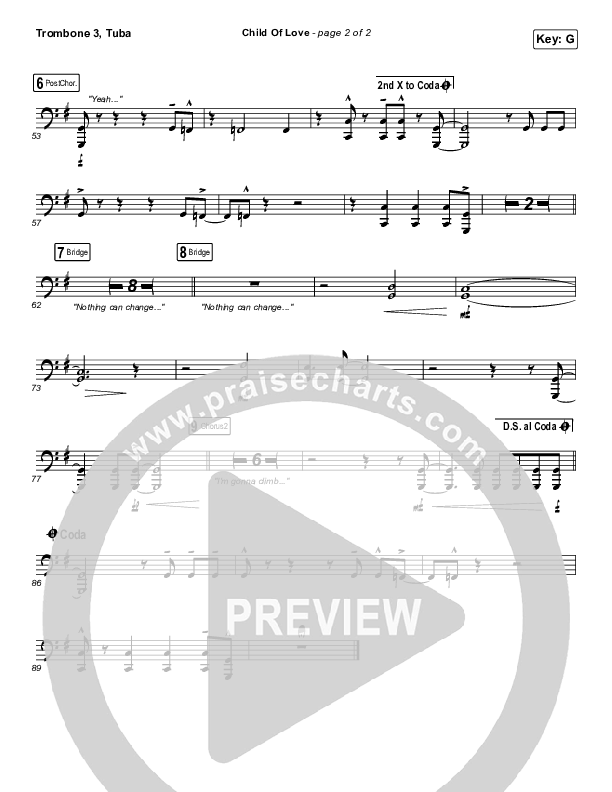 Child Of Love Trombone 3/Tuba (We The Kingdom / Bear Rinehart)