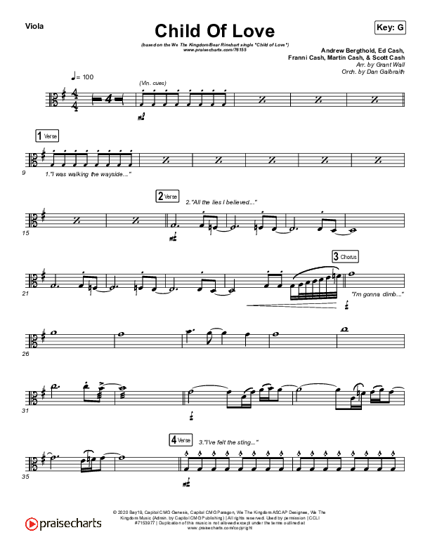 Child Of Love Viola (We The Kingdom / Bear Rinehart)