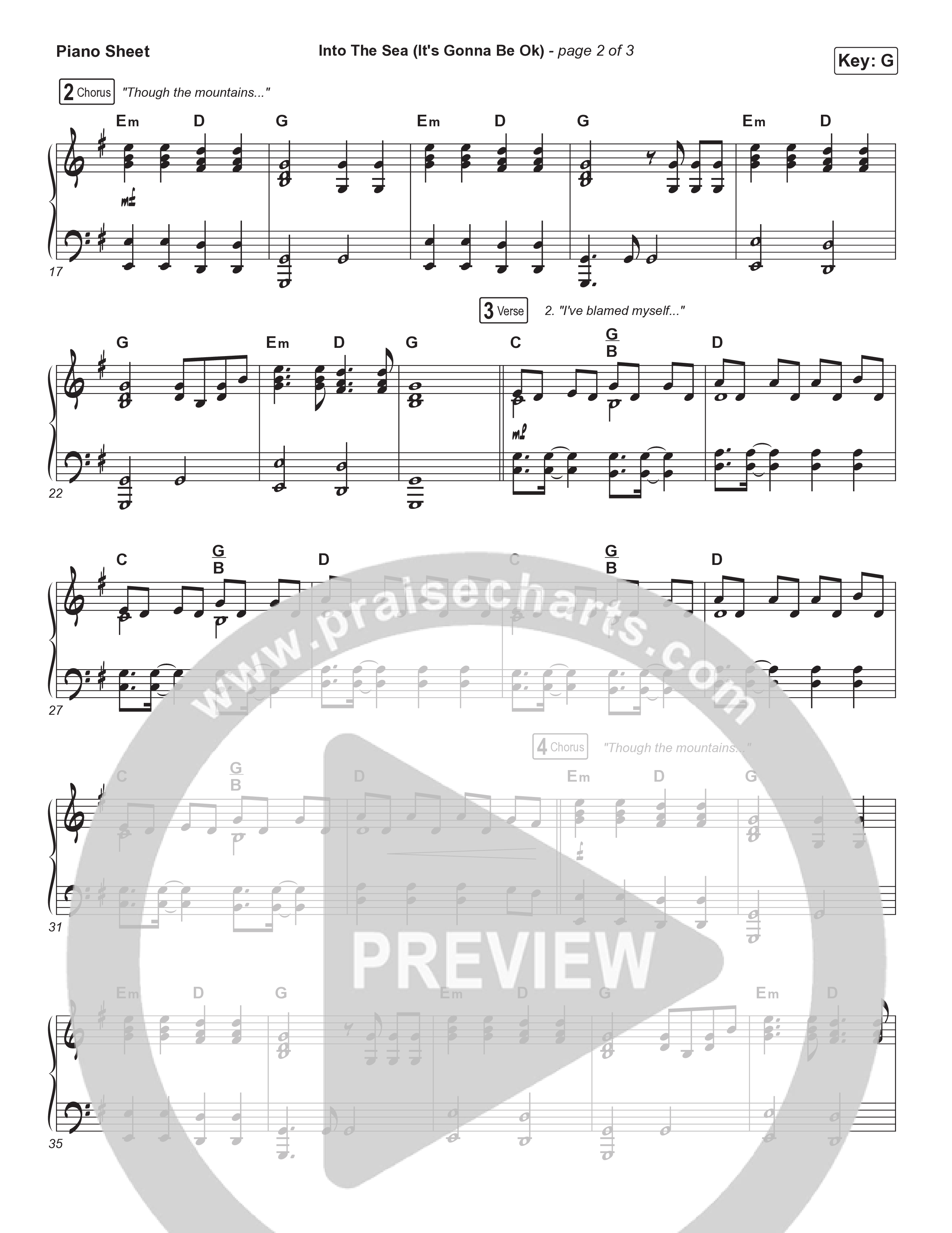 Into The Sea (It's Gonna Be Ok) Piano Sheet (Tasha Layton)