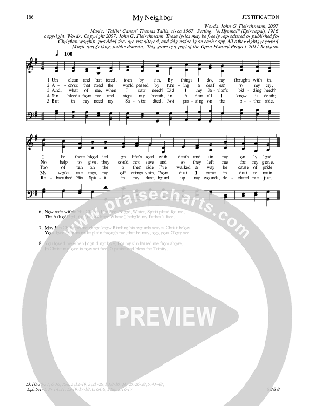 My Neighbor Hymn Sheet (SATB) (Traditional Hymn)
