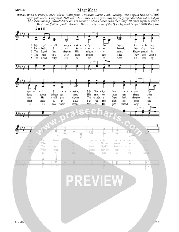 Magnificat Hymn Sheet (SATB) (Traditional Hymn)