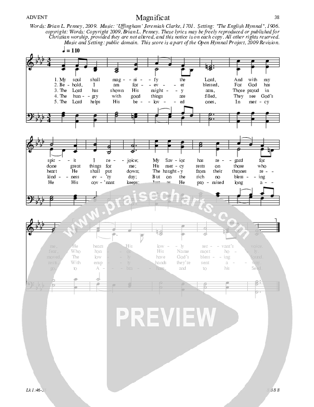 Magnificat Hymn Sheet (SATB) (Traditional Hymn)