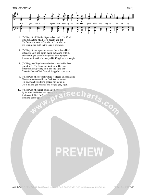 His Gifts Hymn Sheet (SATB) (Traditional Hymn)