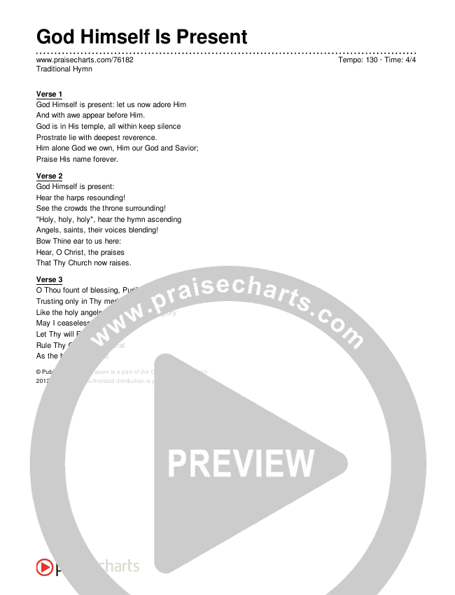 God Himself Is Present Lyrics (Traditional Hymn)