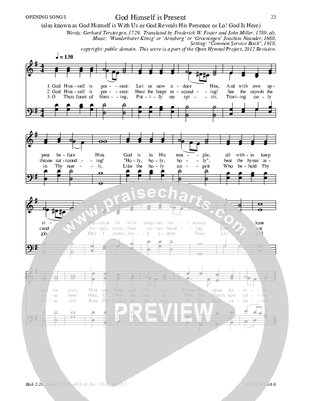 God Himself Is Present Hymn Sheet (SATB) (Traditional Hymn)