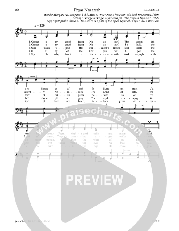 From Nazareth Hymn Sheet (SATB) (Traditional Hymn)