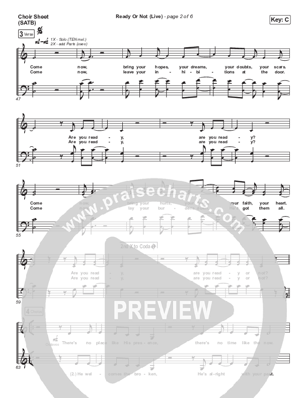 Ready Or Not (Live) Choir Vocals (SATB) (Hillsong UNITED)