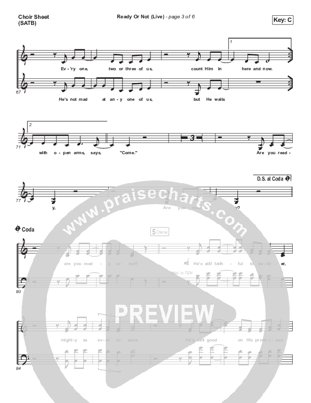 Ready Or Not (Live) Choir Vocals (SATB) (Hillsong UNITED)