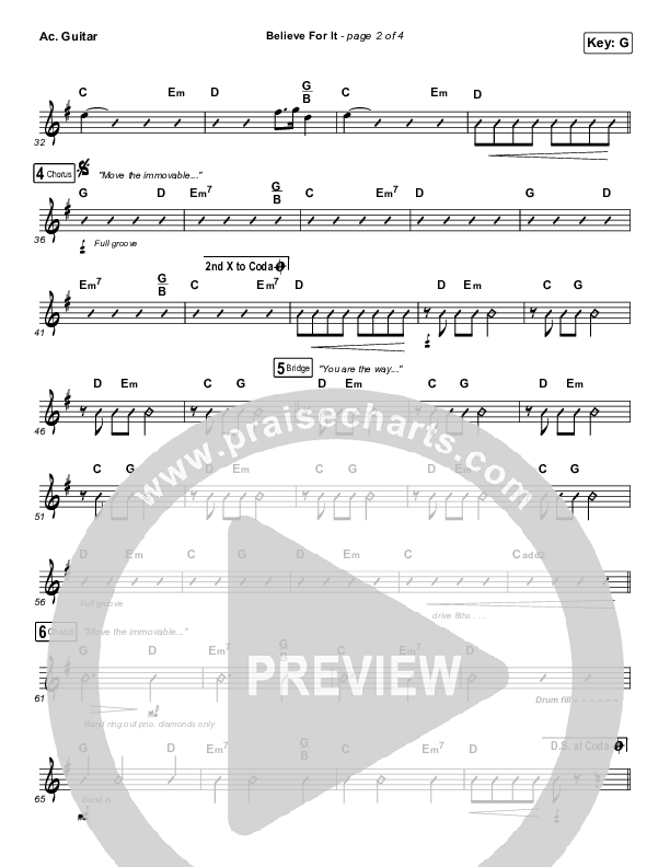 Believe For It (Live) Acoustic Guitar (CeCe Winans)