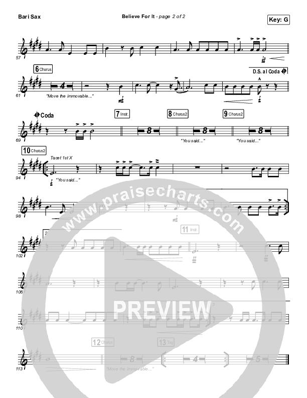 Believe For It (Live) Bari Sax (CeCe Winans)