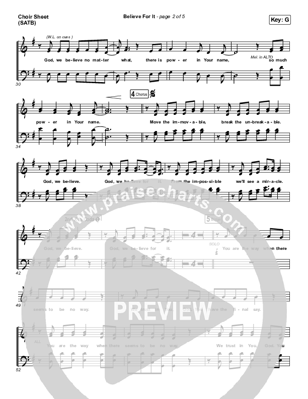 Believe For It (Live) Choir Vocals (SATB) (CeCe Winans)