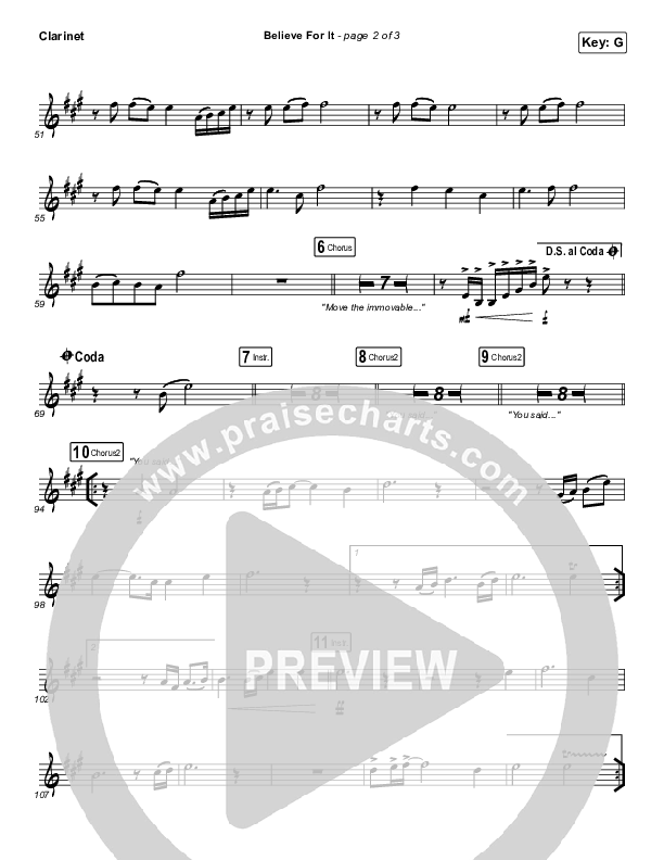 Believe For It (Live) Clarinet (CeCe Winans)