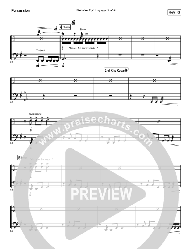 Believe For It (Live) Percussion (CeCe Winans)