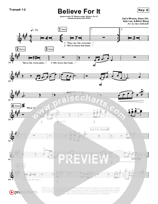 Believe For It (Live) Brass Pack (CeCe Winans)