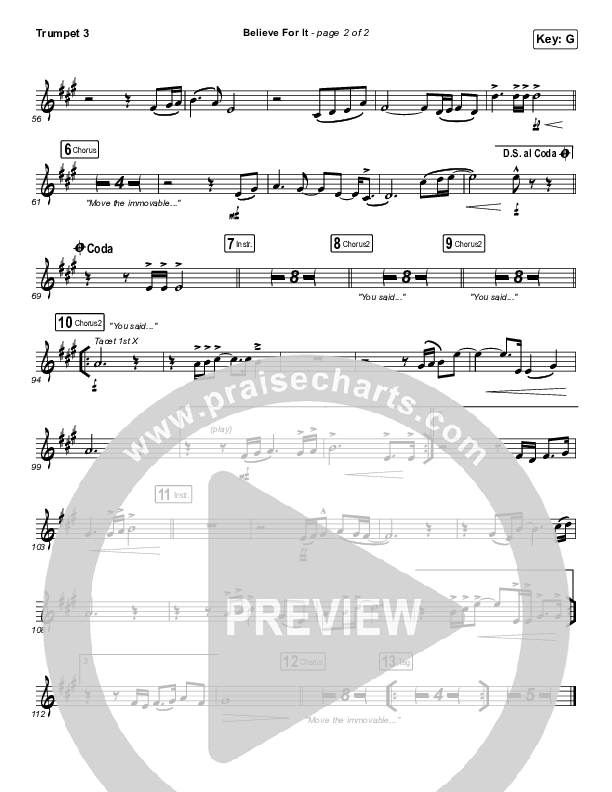 Believe For It (Live) Trumpet 3 (CeCe Winans)