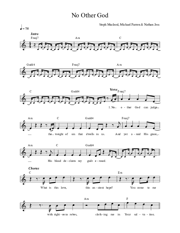 No Other God Lead Sheet (Steph Macleod)