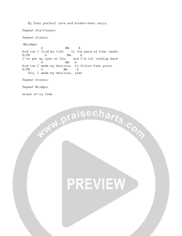 Grace Every Time Chord Chart (New Wine Worship)
