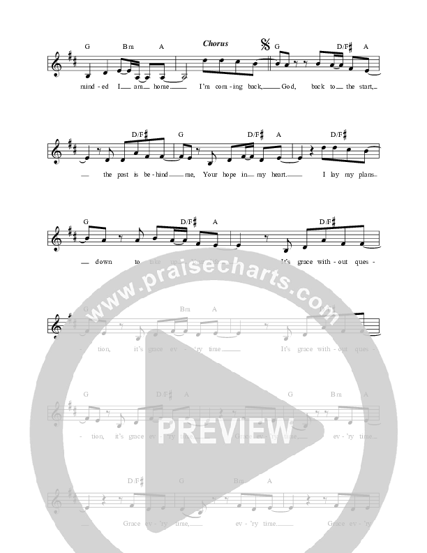 Grace Every Time Lead Sheet (New Wine Worship)